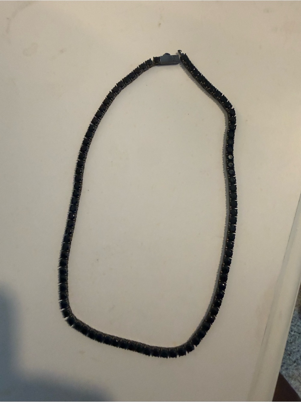 Black Rhinestone Tennis Necklace